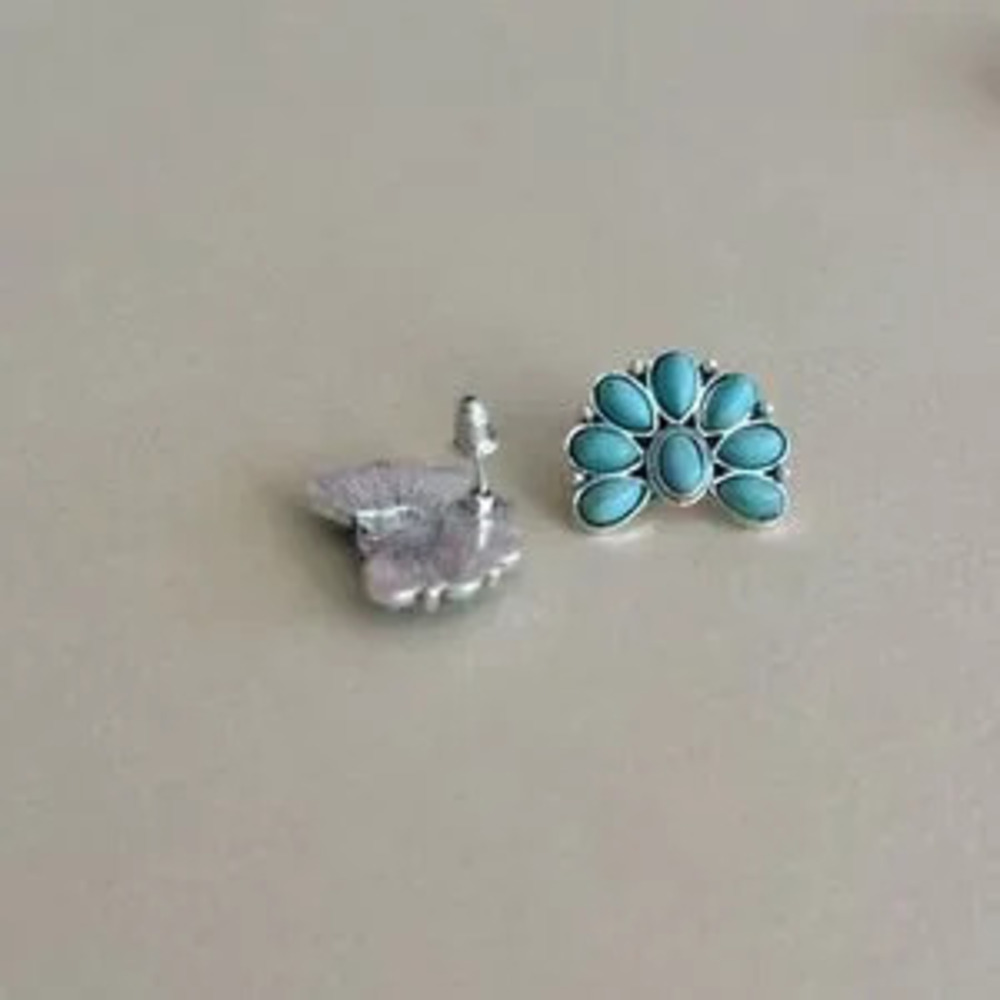 Turquoise flower Earrings?N1743